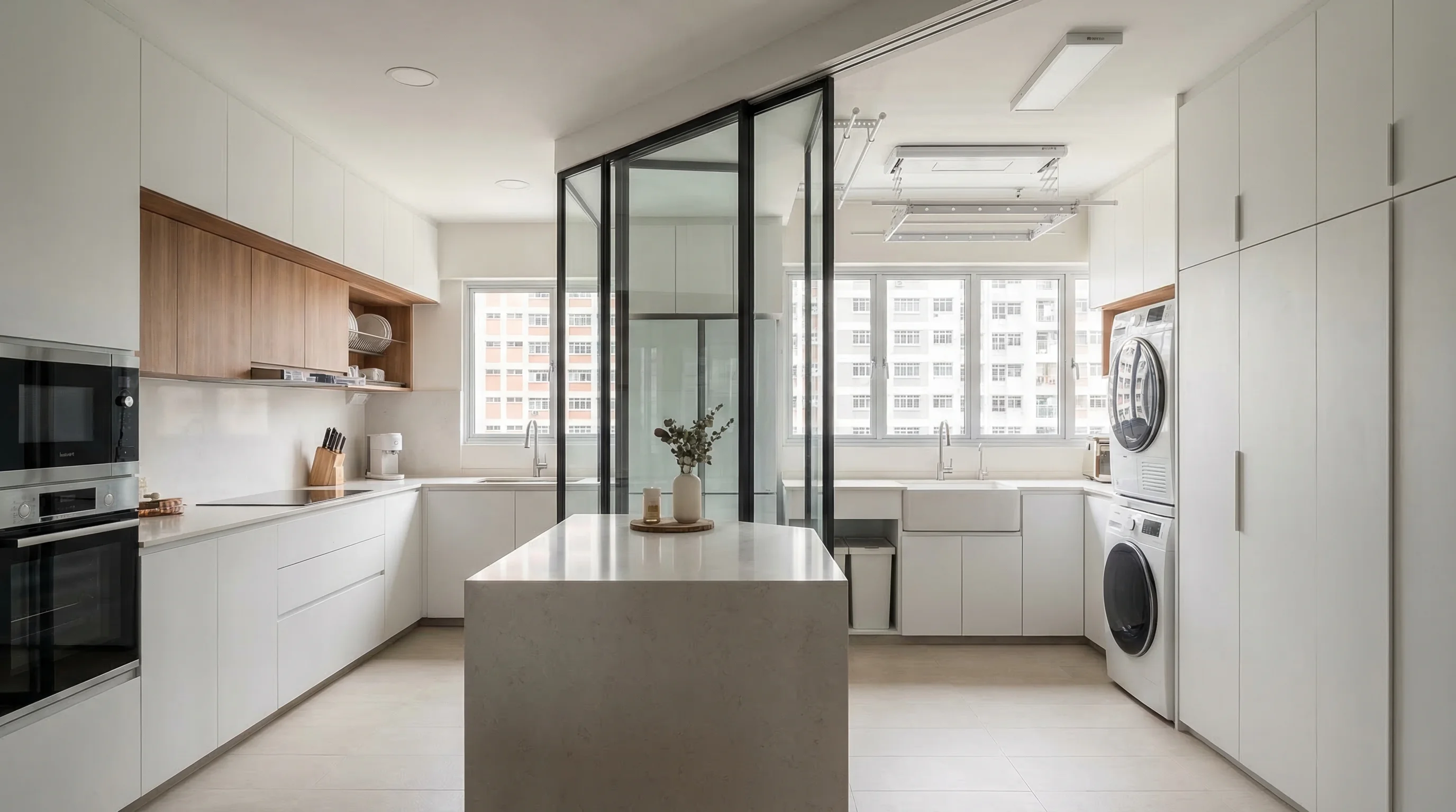 Heart of Yew Tee organized kitchen and utility space